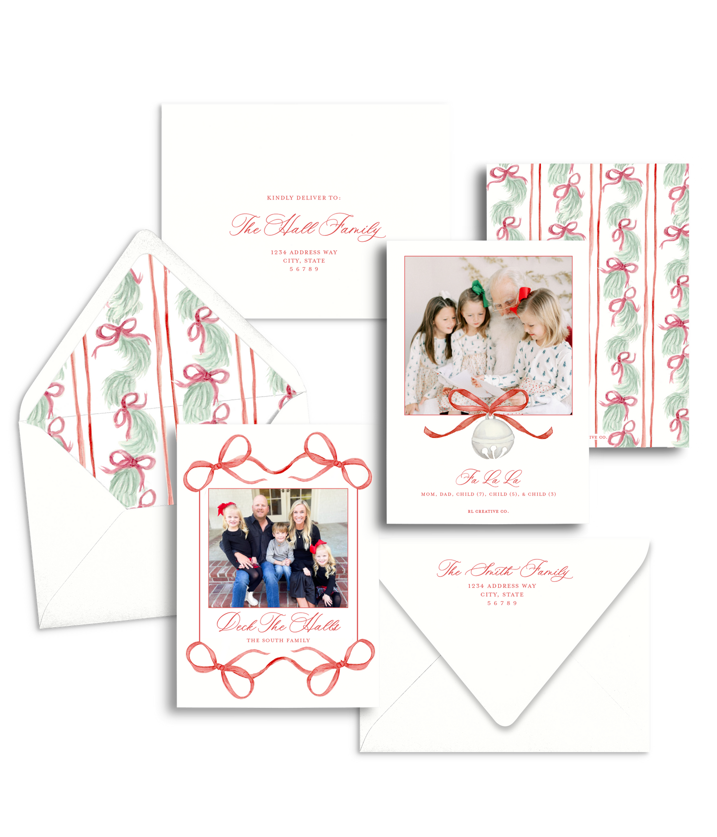Rocking Around the Red Ribbon Tree Christmas Card