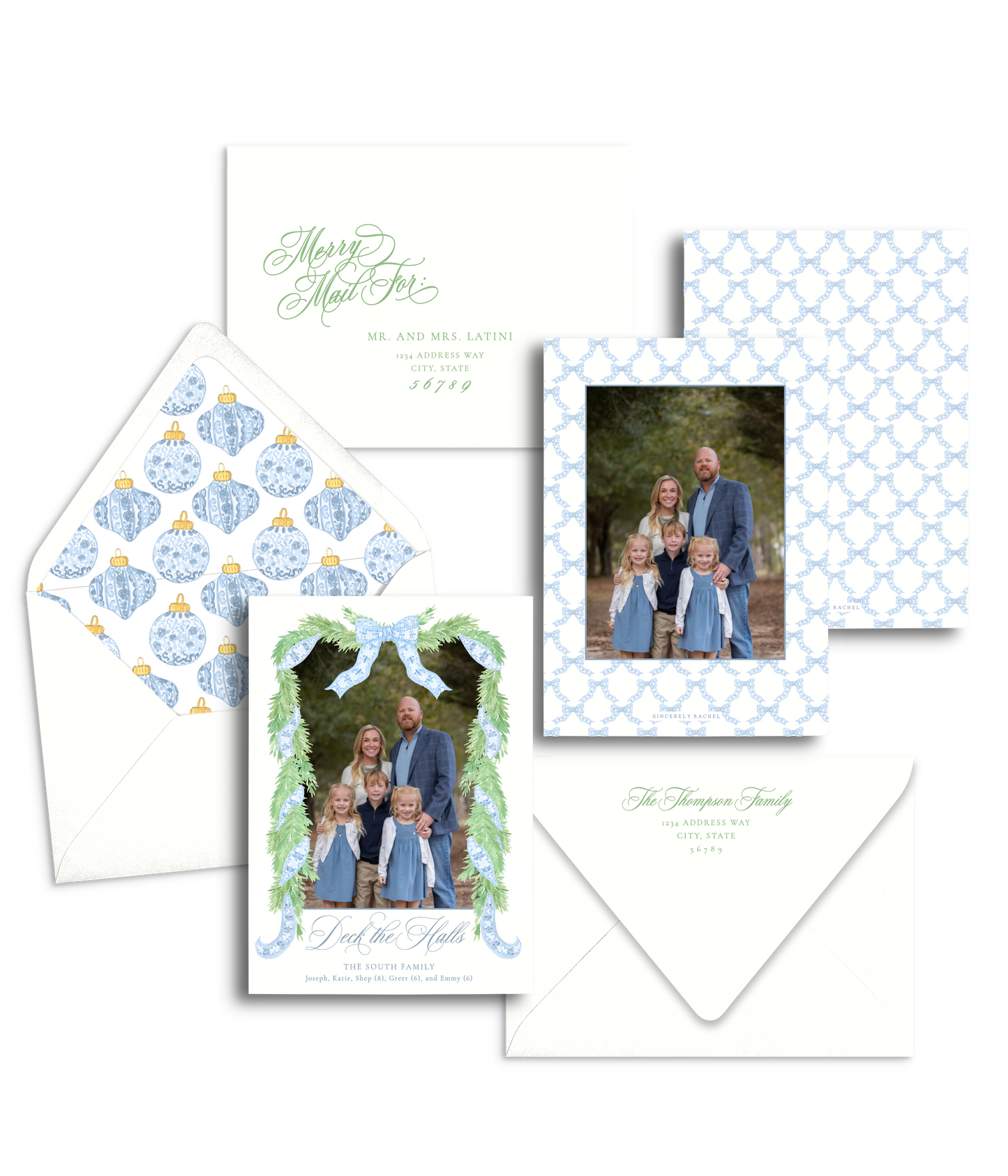 Blue Chinoiserie Christmas Card