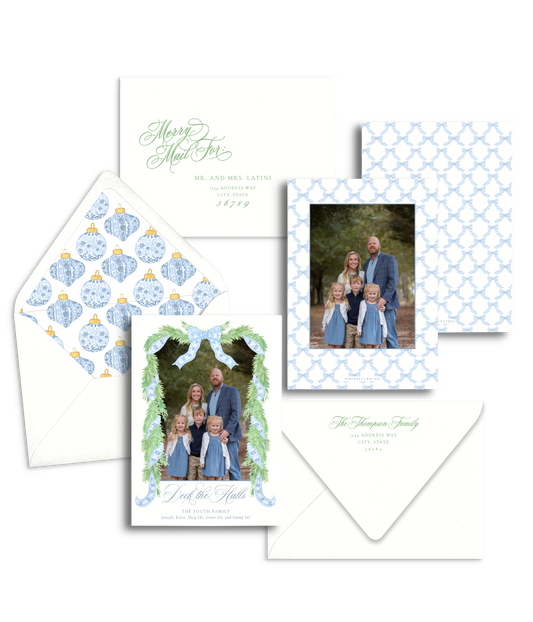 Blue Chinoiserie Christmas Card