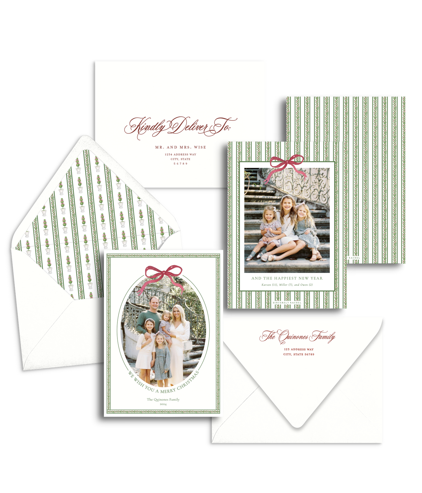 Oval Topiary Christmas Card