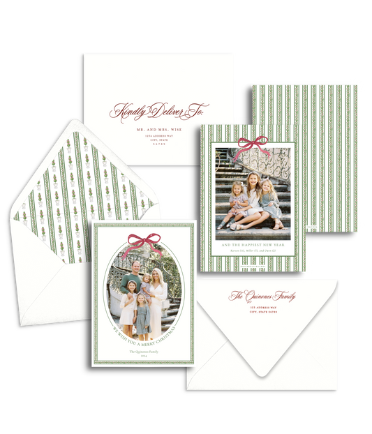 Oval Topiary Christmas Card