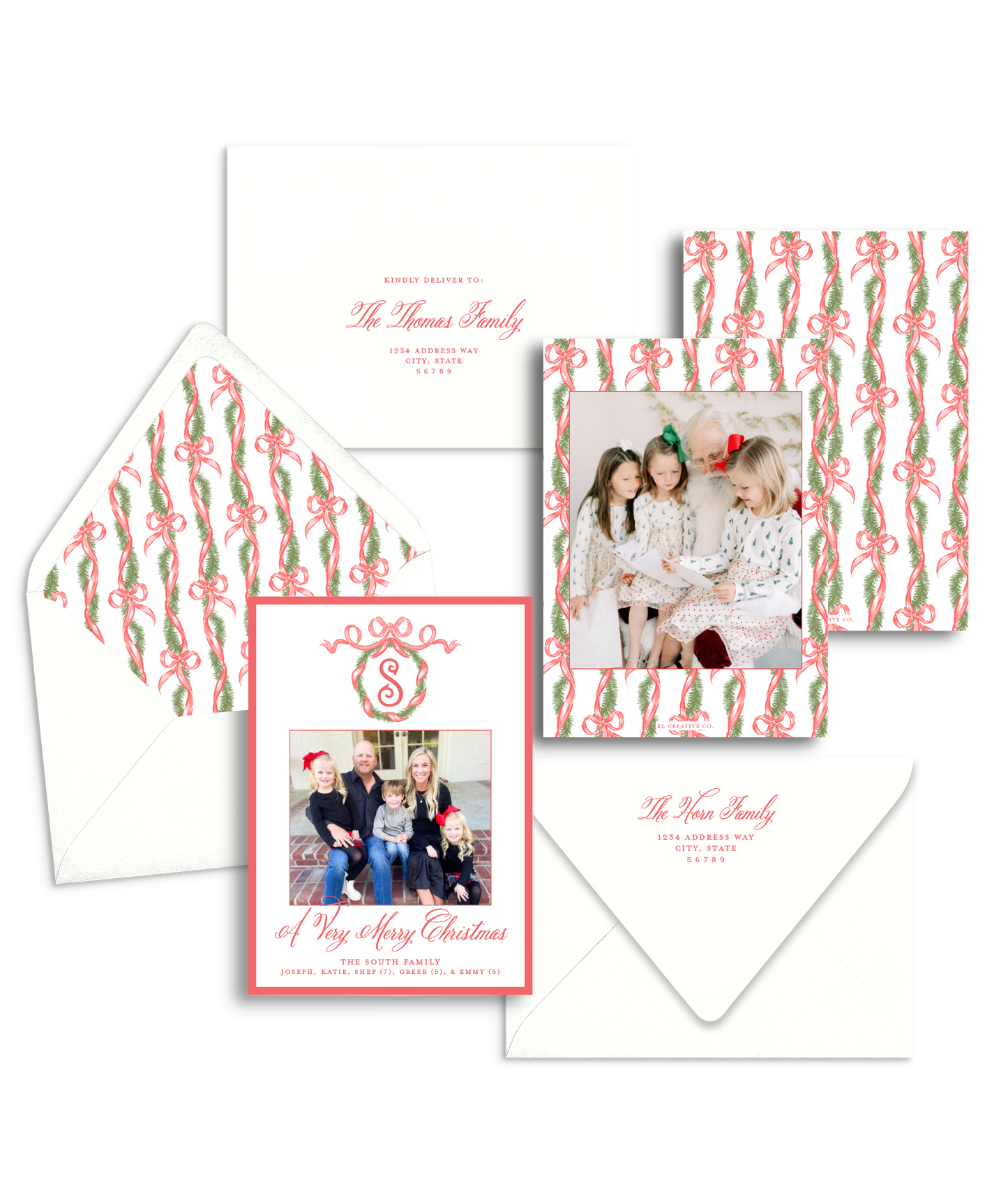 Red Wreath Christmas Card
