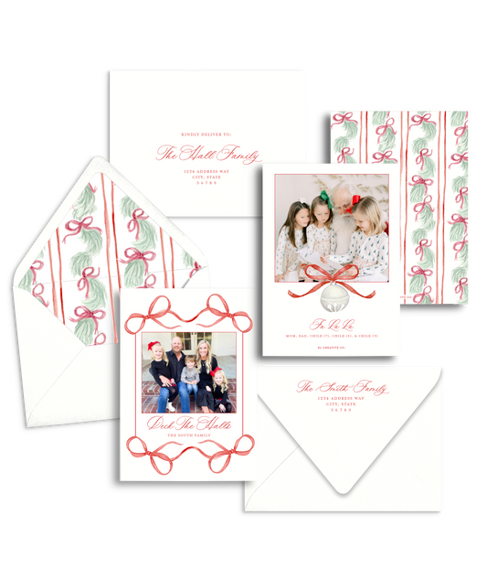Rocking Around the Red Ribbon Tree Christmas Card